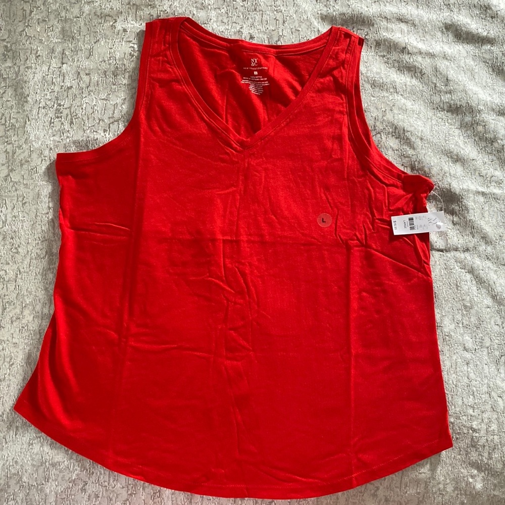 New York & Co, Red tank top, Size Large